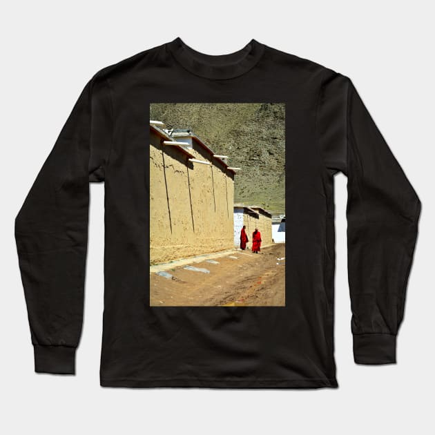 In Labrang Monastery Long Sleeve T-Shirt by AlexaZari